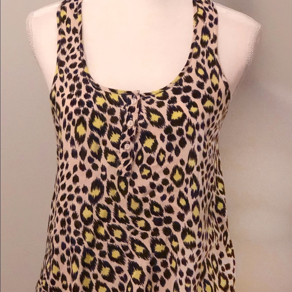 Racer back High Low Leopard Tank